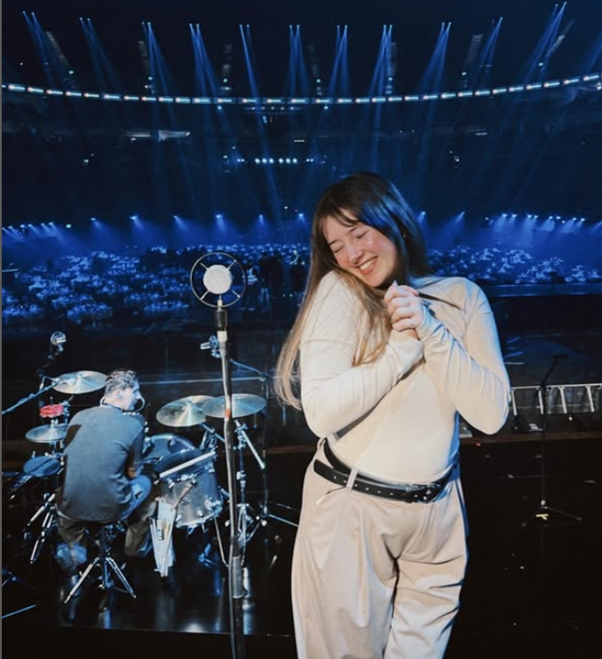 Elly Grice on stage for the BRIT Awards performance.